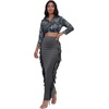 image:imageLYANER Womens Skirt Fringe Side Tassel Elastic Waist Slim Bodycon Long Maxi Pencil Skirts for ClubPure Dark Gray