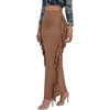 image:imageLYANER Womens Skirt Fringe Side Tassel Elastic Waist Slim Bodycon Long Maxi Pencil Skirts for ClubPure Khaki