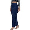 image:imageLYANER Womens Skirt Fringe Side Tassel Elastic Waist Slim Bodycon Long Maxi Pencil Skirts for ClubPure Navy Blue