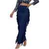 image:imageLYANER Womens Skirt Fringe Side Tassel Elastic Waist Slim Bodycon Long Maxi Pencil Skirts for ClubPure Navy Blue