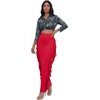 image:imageLYANER Womens Skirt Fringe Side Tassel Elastic Waist Slim Bodycon Long Maxi Pencil Skirts for ClubRed