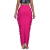 image:imageLYANER Womens Skirt Fringe Side Tassel Elastic Waist Slim Bodycon Long Maxi Pencil Skirts for ClubRose