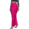 image:imageLYANER Womens Skirt Fringe Side Tassel Elastic Waist Slim Bodycon Long Maxi Pencil Skirts for ClubRose