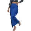 image:imageLYANER Womens Skirt Fringe Side Tassel Elastic Waist Slim Bodycon Long Maxi Pencil Skirts for ClubRoyal Blue