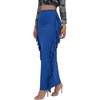 image:imageLYANER Womens Skirt Fringe Side Tassel Elastic Waist Slim Bodycon Long Maxi Pencil Skirts for ClubRoyal Blue