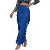 image:imageLYANER Womens Skirt Fringe Side Tassel Elastic Waist Slim Bodycon Long Maxi Pencil Skirts for ClubRoyal Blue