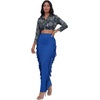 image:imageLYANER Womens Skirt Fringe Side Tassel Elastic Waist Slim Bodycon Long Maxi Pencil Skirts for ClubRoyal Blue