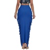 image:imageLYANER Womens Skirt Fringe Side Tassel Elastic Waist Slim Bodycon Long Maxi Pencil Skirts for ClubRoyal Blue