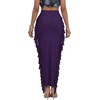 image:imageLYANER Womens Skirt Fringe Side Tassel Elastic Waist Slim Bodycon Long Maxi Pencil Skirts for ClubSolid Dark Purple
