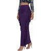 image:imageLYANER Womens Skirt Fringe Side Tassel Elastic Waist Slim Bodycon Long Maxi Pencil Skirts for ClubSolid Dark Purple