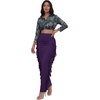 image:imageLYANER Womens Skirt Fringe Side Tassel Elastic Waist Slim Bodycon Long Maxi Pencil Skirts for ClubSolid Dark Purple