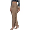 image:imageLYANER Womens Skirt Fringe Side Tassel Elastic Waist Slim Bodycon Long Maxi Pencil Skirts for ClubSolid Khaki