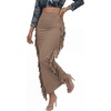 image:imageLYANER Womens Skirt Fringe Side Tassel Elastic Waist Slim Bodycon Long Maxi Pencil Skirts for ClubSolid Khaki