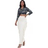 image:imageLYANER Womens Skirt Fringe Side Tassel Elastic Waist Slim Bodycon Long Maxi Pencil Skirts for ClubSolid White