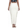 image:imageLYANER Womens Skirt Fringe Side Tassel Elastic Waist Slim Bodycon Long Maxi Pencil Skirts for ClubSolid White
