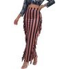 image:imageLYANER Womens Skirt Fringe Side Tassel Elastic Waist Slim Bodycon Long Maxi Pencil Skirts for ClubStripe Brown