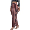 image:imageLYANER Womens Skirt Fringe Side Tassel Elastic Waist Slim Bodycon Long Maxi Pencil Skirts for ClubStripe Brown