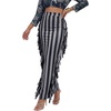 image:imageLYANER Womens Skirt Fringe Side Tassel Elastic Waist Slim Bodycon Long Maxi Pencil Skirts for ClubStripe Gray