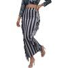 image:imageLYANER Womens Skirt Fringe Side Tassel Elastic Waist Slim Bodycon Long Maxi Pencil Skirts for ClubStripe Gray