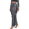 image:imageLYANER Womens Skirt Fringe Side Tassel Elastic Waist Slim Bodycon Long Maxi Pencil Skirts for ClubStripe Gray