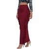 image:imageLYANER Womens Skirt Fringe Side Tassel Elastic Waist Slim Bodycon Long Maxi Pencil Skirts for ClubWine Red