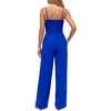 image:imageLYANER Womens Smocked Spaghetti Strap Wide Leg Casual Romper Jumpsuit with PocketsRoyal Blue