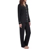 image:imageLYANER Womens Soft Modal Pajamas Long Sleeve Button Down PJS V Neck 2 Piece Sleepwear Lounge SetsBlack