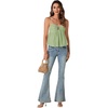 image:imageLYANER Womens Spaghetti Strap Sweetheart Neck Cami Crop Tops Tie Front Camisole Sleeveless Peplum TopBean Green