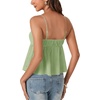 image:imageLYANER Womens Spaghetti Strap Sweetheart Neck Cami Crop Tops Tie Front Camisole Sleeveless Peplum TopBean Green