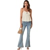 image:imageLYANER Womens Spaghetti Strap Sweetheart Neck Cami Crop Tops Tie Front Camisole Sleeveless Peplum TopBeige