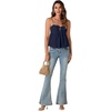 image:imageLYANER Womens Spaghetti Strap Sweetheart Neck Cami Crop Tops Tie Front Camisole Sleeveless Peplum TopNavy Blue