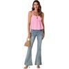 image:imageLYANER Womens Spaghetti Strap Sweetheart Neck Cami Crop Tops Tie Front Camisole Sleeveless Peplum TopPink
