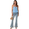 image:imageLYANER Womens Spaghetti Strap Sweetheart Neck Cami Crop Tops Tie Front Camisole Sleeveless Peplum TopSky Blue