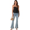 image:imageLYANER Womens Spaghetti Strap Sweetheart Neck Cami Crop Tops Tie Front Camisole Sleeveless Peplum TopSolid Black