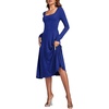 image:imageLYANER Womens Square Neck Long Sleeve Empire Waist A Line Flare Solid Midi DressRoyal Blue