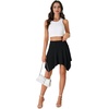 image:imageLYANER Womens Stretchy High Waist Asymmetrical Ruffle Hem Flowy Mini SkirtBlack