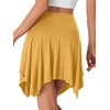 image:imageLYANER Womens Stretchy High Waist Asymmetrical Ruffle Hem Flowy Mini SkirtGinger