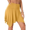 image:imageLYANER Womens Stretchy High Waist Asymmetrical Ruffle Hem Flowy Mini SkirtGinger