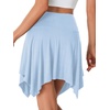 image:imageLYANER Womens Stretchy High Waist Asymmetrical Ruffle Hem Flowy Mini SkirtLight Blue