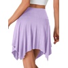 image:imageLYANER Womens Stretchy High Waist Asymmetrical Ruffle Hem Flowy Mini SkirtLight Purple