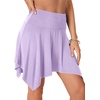 image:imageLYANER Womens Stretchy High Waist Asymmetrical Ruffle Hem Flowy Mini SkirtLight Purple