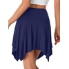 image:imageLYANER Womens Stretchy High Waist Asymmetrical Ruffle Hem Flowy Mini SkirtNavy Blue