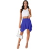 image:imageLYANER Womens Stretchy High Waist Asymmetrical Ruffle Hem Flowy Mini SkirtRoyal Blue