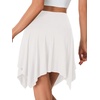 image:imageLYANER Womens Stretchy High Waist Asymmetrical Ruffle Hem Flowy Mini SkirtWhite