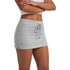 image:imageLYANER Womens Stretchy Mid Rise Drawstring Side Slit Going Out Mini Skirt with ShortsLight Gray