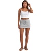 image:imageLYANER Womens Stretchy Mid Rise Drawstring Side Slit Going Out Mini Skirt with ShortsLight Gray