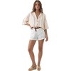 image:imageLYANER Womens Striped Collared Button Down 34 Sleeve Loose Fit Dressy Casual BlouseYellow