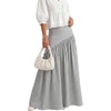 image:imageLYANER Womens Striped High Waisted Ruched Ruffle Flowy A Line Boho Maxi SkirtsBlack
