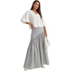 image:imageLYANER Womens Striped High Waisted Ruched Ruffle Flowy A Line Boho Maxi SkirtsBlack