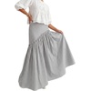 image:imageLYANER Womens Striped High Waisted Ruched Ruffle Flowy A Line Boho Maxi SkirtsBlack